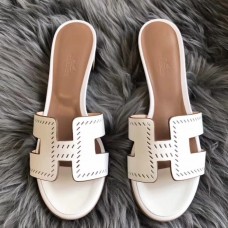 Replica Handbag Store White Epsom Oasis Perforated Sandals Replica Handbag Store White Epsom Oasis Perforated Sandals