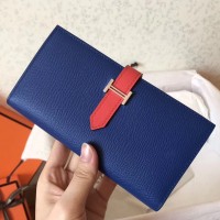Replica Handbag Store Bi-Color Epsom Bearn Wallet Electric Blue/Piment