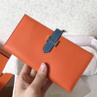 Replica Handbag Store Bi-Color Epsom Bearn Wallet Orange/Blue Jean