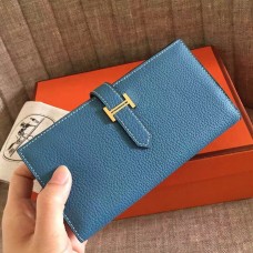 Replica Handbag Store Blue Jean Clemence Bearn Gusset Wallet