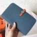 Replica Handbag Store Bicolor Dogon Duo Wallet In Jean/Orange Leather Replica Handbag Store Bicolor Dogon Duo Wallet In Jean/Orange Leather