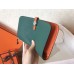 Replica Handbag Store Bicolor Dogon Duo Wallet In Malachite/Orange Leather Replica Handbag Store Bicolor Dogon Duo Wallet In Malachite/Orange Leather