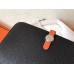 Replica Handbag Store Bicolor Dogon Duo Wallet In Black/Orange Leather