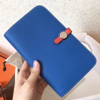 Replica Handbag Store Bicolor Dogon Duo Wallet In Blue/Piment Leather