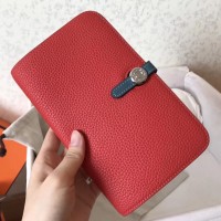 Replica Handbag Store Bicolor Dogon Duo Wallet In Red/Jean Leather