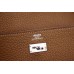Replica Handbag Store Kelly Longue Wallet In Brown Clemence Leather