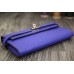 Replica Handbag Store Kelly Longue Wallet In Electric Blue Clemence Leather