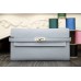 Replica Handbag Store Kelly Longue Wallet In Blue Lin Clemence Leather Replica Handbag Store Kelly Longue Wallet In Blue Lin Clemence Leather