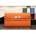 Replica Handbag Store Kelly Longue Wallet In Orange Clemence Leather Replica Handbag Store Kelly Longue Wallet In Orange Clemence Leather