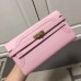 Replica Handbag Store Kelly Ghillies Wallet In Pink Swift Leather