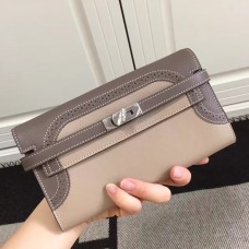 Replica Handbag Store Bicolor Kelly Ghillies Wallet In Beige Swift Leather