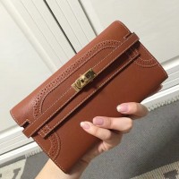 Replica Handbag Store Kelly Ghillies Wallet In Brown Swift Leather
