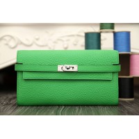 Replica Handbag Store Kelly Longue Wallet In Bamboo Clemence Leather