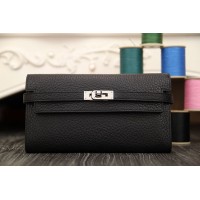 Replica Handbag Store Kelly Longue Wallet In Black Clemence Leather Replica Handbag Store Kelly Longue Wallet In Black Clemence Leather