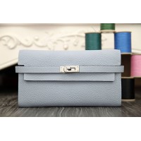 Replica Handbag Store Kelly Longue Wallet In Blue Lin Clemence Leather Replica Handbag Store Kelly Longue Wallet In Blue Lin Clemence Leather