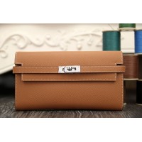 Replica Handbag Store Kelly Longue Wallet In Brown Epsom Leather