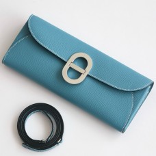 Replica Handbag Store Maillon To Go Wallet in Blue Jean Epsom Calfskin Replica Handbag Store Maillon To Go Wallet in Blue Jean Epsom Calfskin