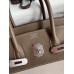 Replica Handbag Store Birkin 35 Handmade Bag In Toile & Taupe Clemence Leather
