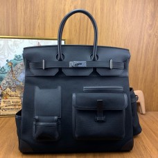 Replica Handbag Store HAC Cargo Birkin 40 Handmade Bag in Black Toile