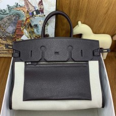 Replica Handbag Store Birkin a l’envers 35 Bag in Ebene Clemence Leather and Canvas Replica Handbag Store Birkin a l’envers 35 Bag in Ebene Clemence Leather and Canvas