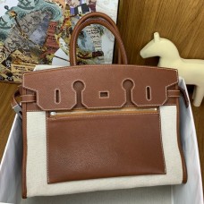 Replica Handbag Store Birkin a l’envers 35 Bag in Gold Clemence Leather and Canvas Replica Handbag Store Birkin a l’envers 35 Bag in Gold Clemence Leather and Canvas