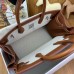Replica Handbag Store Birkin a l’envers 35 Bag in Gold Clemence Leather and Canvas
