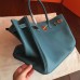 Replica Handbag Store Birkin 40 Handmade Bag In Blue Jean Clemence Leather