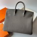 Replica Handbag Store Birkin 40 Retourne Handmade Bag In Etain Clemence Leather Replica Handbag Store Birkin 40 Retourne Handmade Bag In Etain Clemence Leather