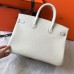 Replica Handbag Store Birkin 40 Handmade Bag In White Clemence Leather
