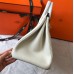 Replica Handbag Store Birkin 40 Handmade Bag In White Clemence Leather