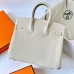 Replica Handbag Store Birkin 25 Retourne Handmade Bag In Craie Clemence Leather Replica Handbag Store Birkin 25 Retourne Handmade Bag In Craie Clemence Leather