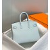 Replica Handbag Store Birkin 25cm Bag In Blue Brume Clemence Leather