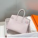 Replica Handbag Store Birkin 25cm Bag In Mauve Pale Clemence Leather