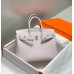 Replica Handbag Store Birkin 25cm Bag In Mauve Pale Clemence Leather