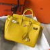 Replica Handbag Store Birkin 25cm Bag In Soleil Clemence Leather Handmade Bag