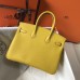 Replica Handbag Store Birkin 25cm Bag In Soleil Clemence Leather Handmade Bag