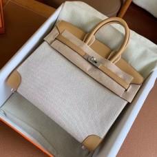Replica Handbag Store Birkin 25 Handmade Bag In Toile & Biscuit Swift Leather Replica Handbag Store Birkin 25 Handmade Bag In Toile & Biscuit Swift Leather