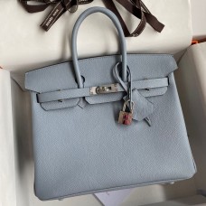 Replica Handbag Store Birkin 25 Retourne Handmade Bag In Blue Lin Epsom Calfskin Replica Handbag Store Birkin 25 Retourne Handmade Bag In Blue Lin Epsom Calfskin