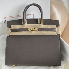 Replica Handbag Store Birkin 25 Sellier Handmade Bag In Etain Epsom Calfskin Replica Handbag Store Birkin 25 Sellier Handmade Bag In Etain Epsom Calfskin