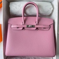 Replica Handbag Store Birkin 25 Sellier Handmade Bag In Rose Confetti Epsom Calfskin