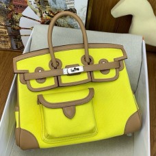 Replica Handbag Store Birkin Cargo 25 Bag in Lime Toile and Chai Swift Leather Replica Handbag Store Birkin Cargo 25 Bag in Lime Toile and Chai Swift Leather