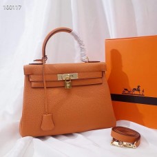 Replica Handbag Store Kelly 32cm Sellier Bag In Orange Togo Leather Handmade Bag