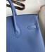 Replica Handbag Store Birkin 25 Retourne Handmade Bag In Blue Agate Epsom Calfskin