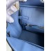 Replica Handbag Store Birkin 25 Retourne Handmade Bag In Blue Agate Epsom Calfskin