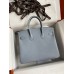 Replica Handbag Store Birkin 25 Retourne Handmade Bag In Blue Lin Epsom Calfskin
