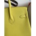 Replica Handbag Store Birkin 25 Retourne Handmade Bag In Lime Epsom Calfskin