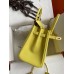Replica Handbag Store Birkin 25 Retourne Handmade Bag In Lime Epsom Calfskin