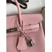 Replica Handbag Store Birkin 25 Retourne Handmade Bag In Rose Sakura Epsom Calfskin