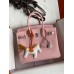 Replica Handbag Store Birkin 25 Retourne Handmade Bag In Rose Sakura Epsom Calfskin