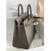 Replica Handbag Store Birkin 25 Sellier Handmade Bag In Etain Epsom Calfskin